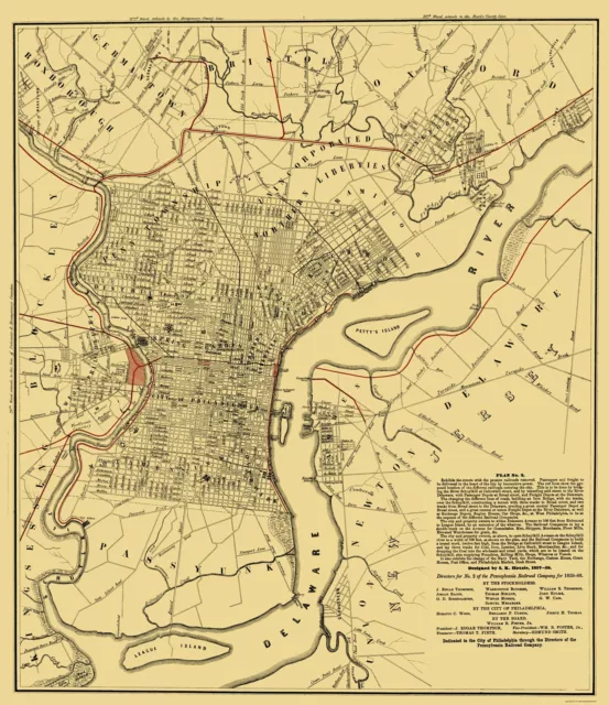 Philadelphia Railroad Plan 2 - Hoxsie 1858 - 23.00 x 26.60