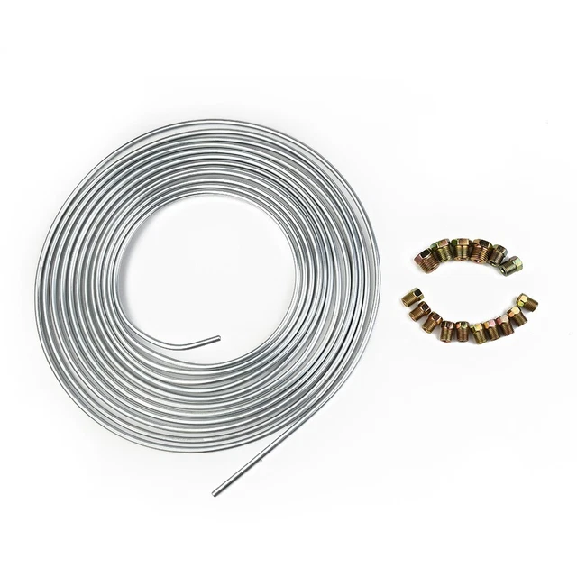 Kit linea freno resistente alla corrosione rullo tubo in acciaio 25 piedi con 16 raccordi