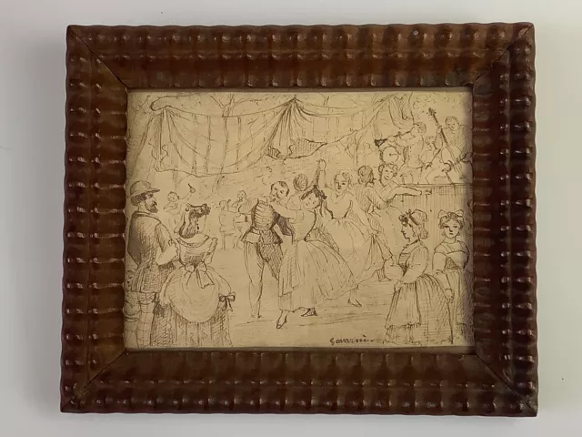 Paul GAVARNI (1804- 1866) - Tableau Encre de Chine signé Dessin original