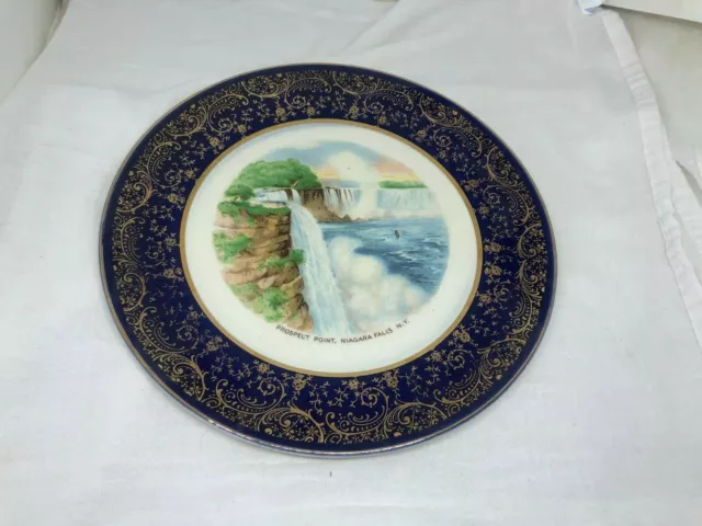 22k Souvenir Plate Prospect Point, Niagara Falls New York M S Product Marked