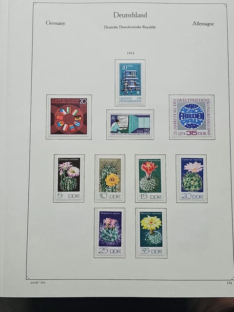 (P1253) DDR 1974-1976 postfrisch auf Falzlosvordruck