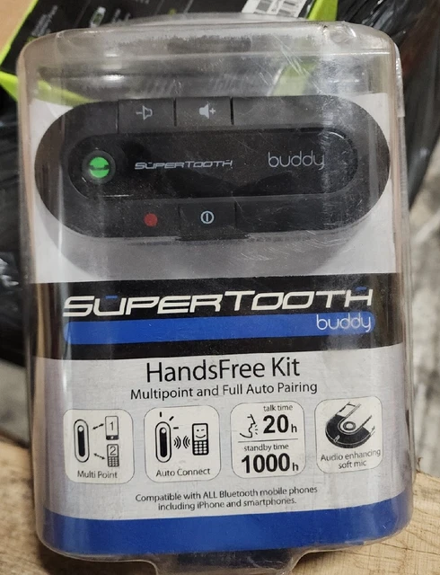 SuperTooth Buddy Handsfree Bluetooth Visor Speakerphone Car Kit - Black