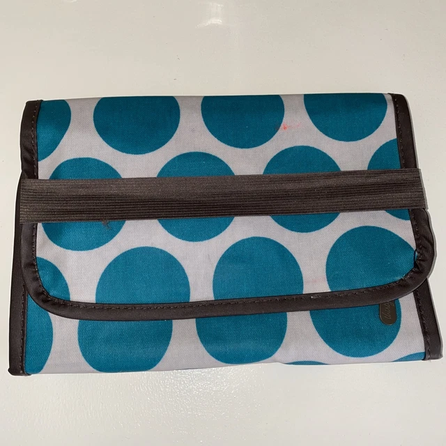 31 Thirty One Fold N Go Organizer Blue Polka Dot Notepad Cover Pens airpod 31 Thirty One Fold N Go Organizer Blue Polka Dot Notepad Cover Pens airpod