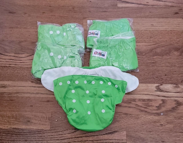 Diaper Adjustable Reusable Baby Washable Green Lot of 5 Covers Qianqunui I9