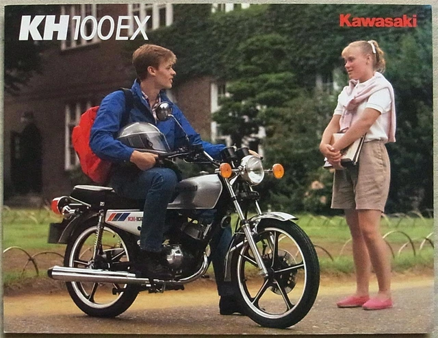 KAWASAKI KH100EX MOTORCYCLE Sales Specification Leaflet c1987 #99943-1653 V-VII