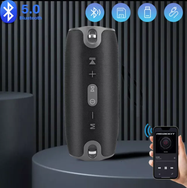 40W Tragbarer Wireless Bluetooth Lautsprecher Stereo Speaker SD AUX USB Musicbox