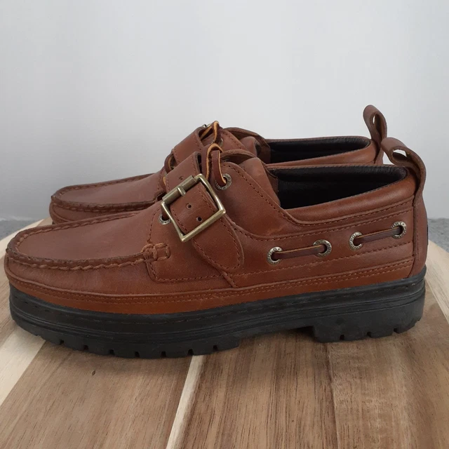 Ralph Lauren Polo Sport WT2152 Brown Women’s US 6.5 B Leather Buckle Strap Shoes