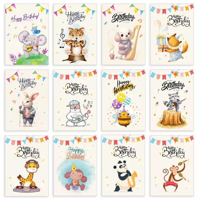 24 Multipack Happy Birthday Greeting Cards Mixed pack with Envelope 105mmx 148mm