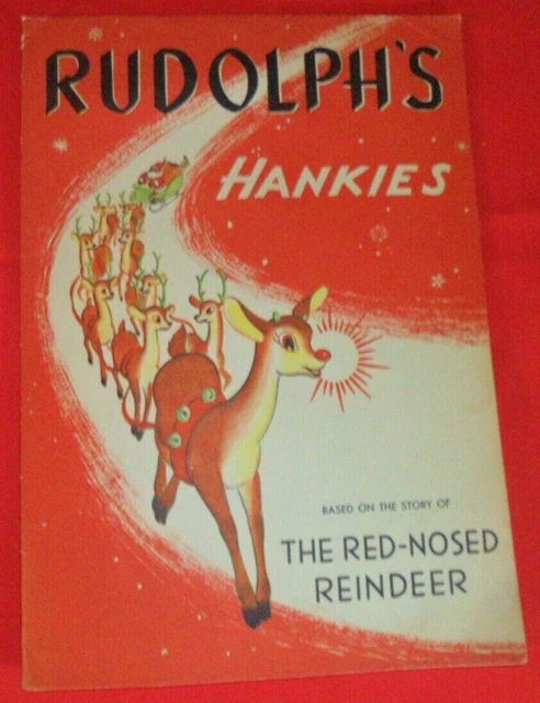 RLM Vintage Montgomery Ward Rudolph Reindeer Handkerchiefs Hankies Book 1930s