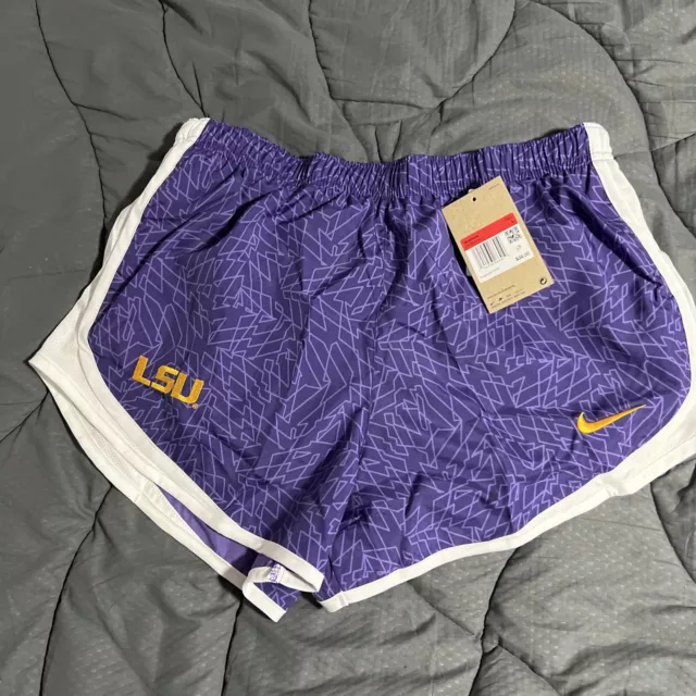 Nike LSU Tigers Womens Running Tempo Shorts  DA3833-547 Large