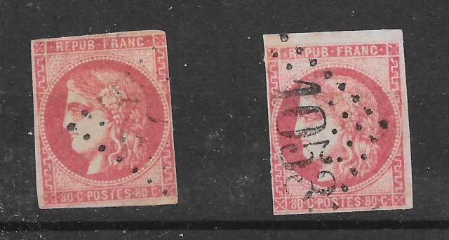 Lot de 2 timbres france N49 Forte Côte