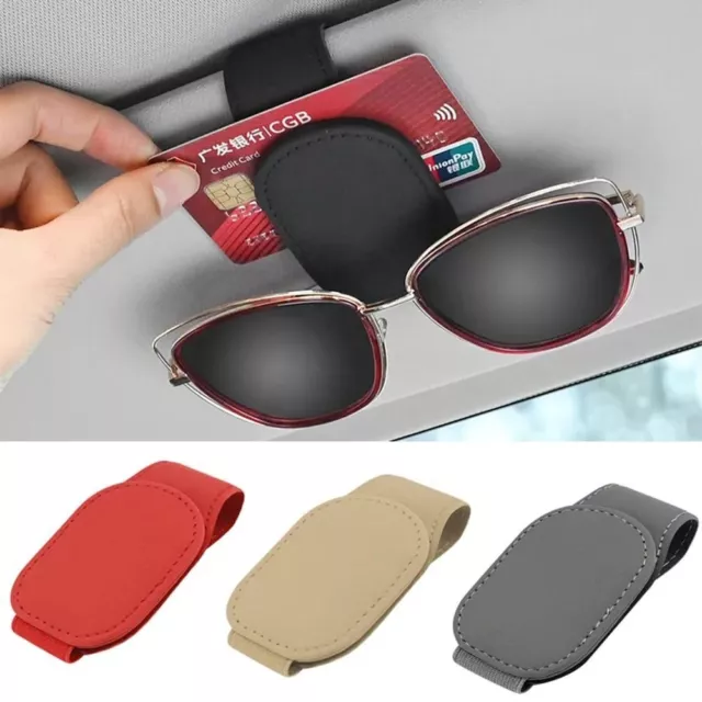 Leather Magnetic Eyeglass Hanger Clip  Automotive Interior