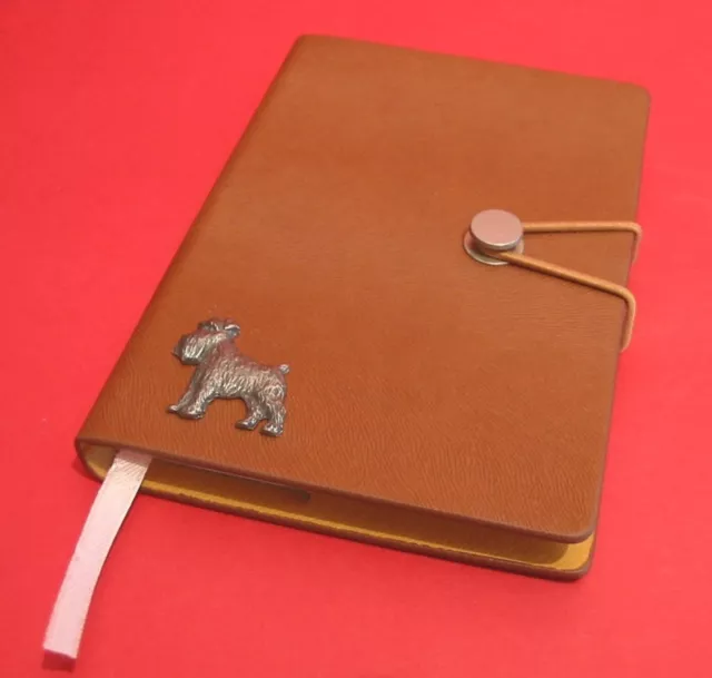 Miniature Schnauzer Pewter Motif A6 Tan Notebook Schnauzer Journal Mum Xmas Gift