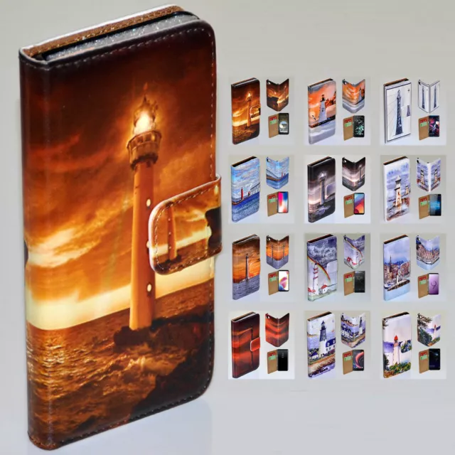 For Nokia Series - Lighthouse Tower Print Theme Wallet Mobile Phone Case Cover 2