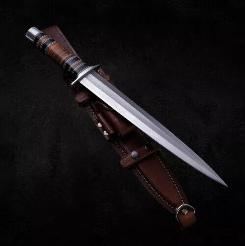 Arkansas Toothpick Dagger Handmade D2 Dagger Hunting knife &Leather Sheath