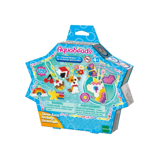 Aquabeads Arts & Crafts Charm Maker Theme Refill with Beads, Templates and Ke...