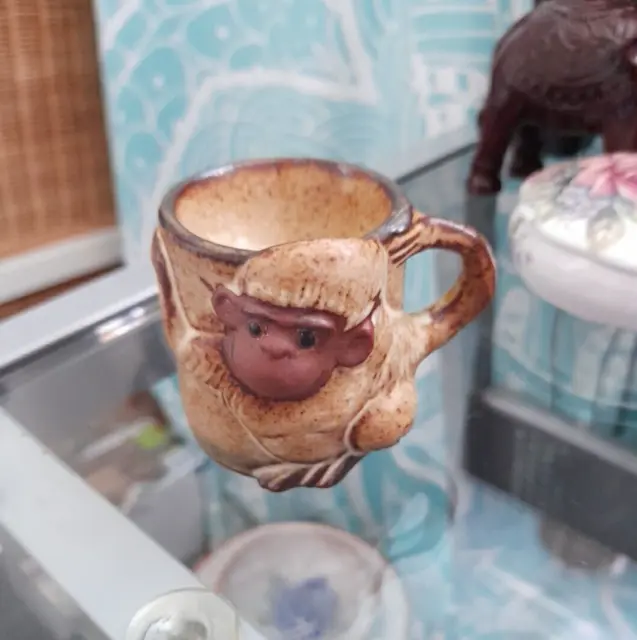 Vintage Gempo Pottery Monkey Egg Cup