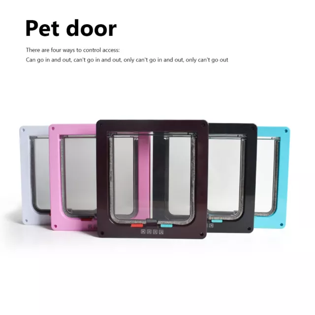 fr Pet Door 4 Way Locking Security Dog Cat Flap Door Controllable Switch Directi 3