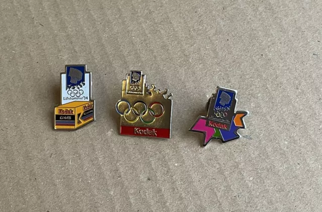 3 Kodak Pins/Pin/Badges- Winter Olympic Lillehammer -Norway 1994/94- Trofe