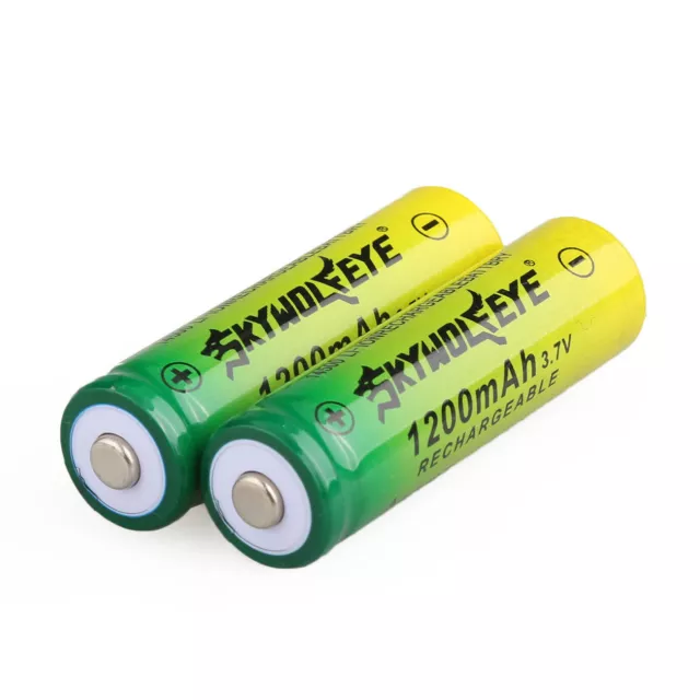 2pcs SkyWolfEye 14500 Battery 3.7V 1200mAh Li-ion Rechargeable Batteries AA Size