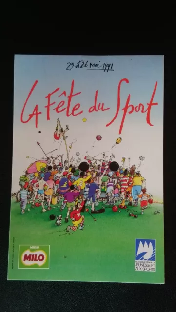Autocollant sticker vintage publicitaire La fête du sport mai 1991