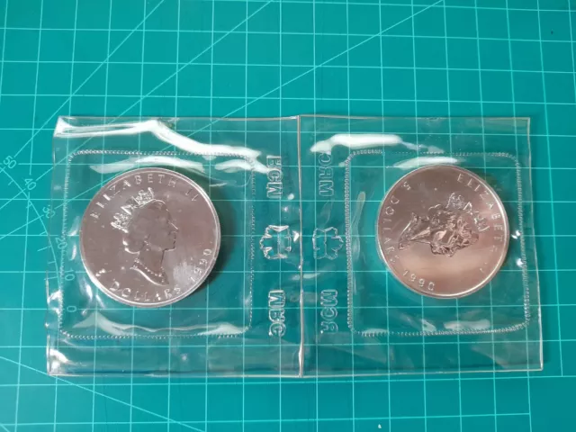 [ 1 COIN ] Canada Maple Leaf 1990 Silver 1 Oz UNC