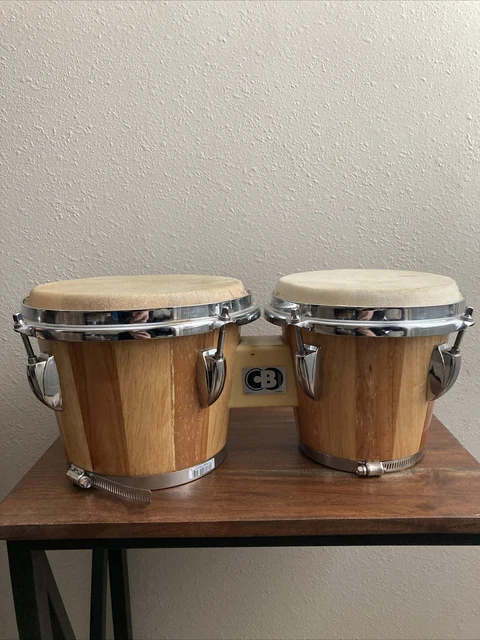 Vintage 8” 6” CB Drums Bongos Kaman Wood Bongo Set