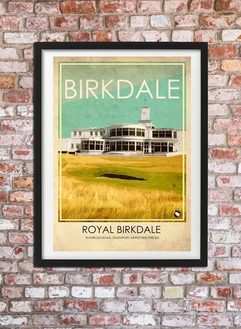 ROYAL BIRKDALE GOLF Vintage style A4 Illustrated Art Poster Print