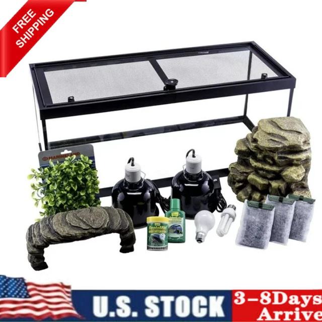 Tetrafauna 20-Gallon Deluxe Aquatic Glass Turtle Tank Starter Kit 3-Cartridges