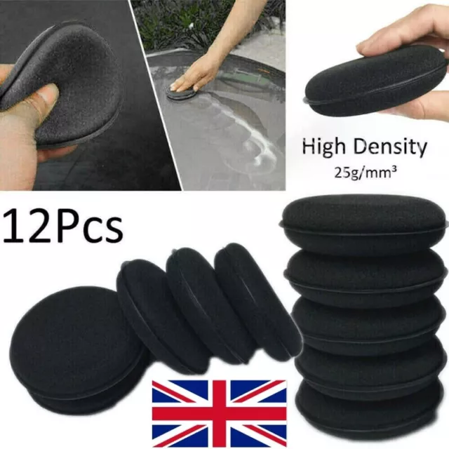12Pcs Microfiber Foam Sponge Polish Wax Applicator Pads Car Home Cleaning Tool !