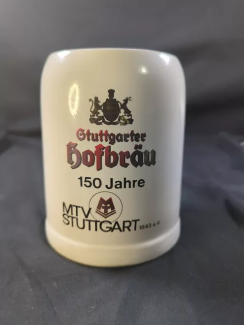 Vtg 150 Jahre Years Gtuttgarter Hofbrau Beer Stein Stoneware Mug MTV STUTTGART