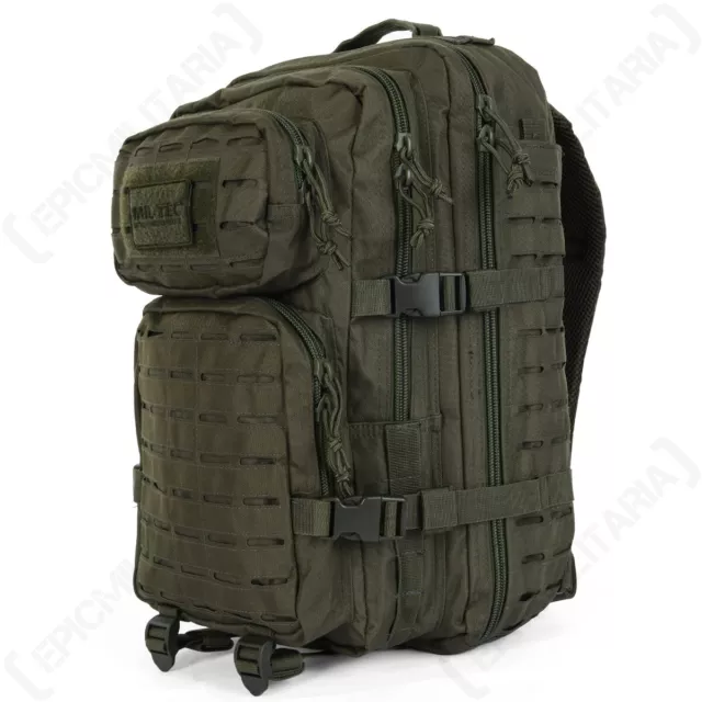 Laser Cut OLIVE GREEN Molle RUCKSACK 36L Large Assault Pack BACKPACK Army