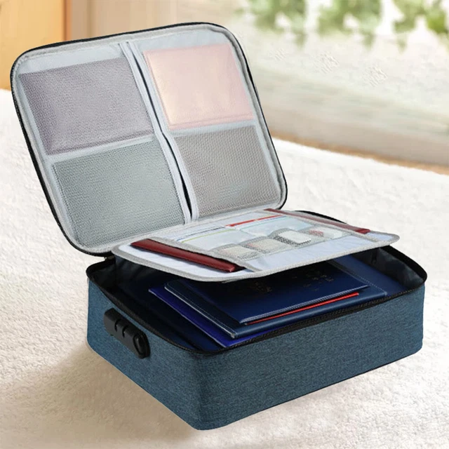 Carpeta de tarjeta de crédito de múltiples capas bolsa de certificado Oxford portátil para oficina en casa