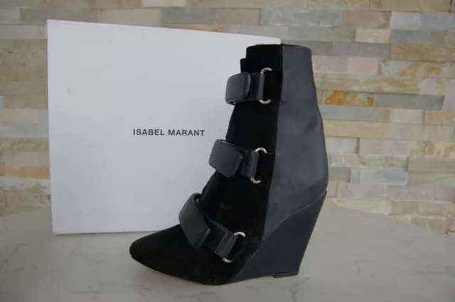 Isabel Marant Taille 36 Bottines Fourrure Chaussures Minuit Neuf Autrefois