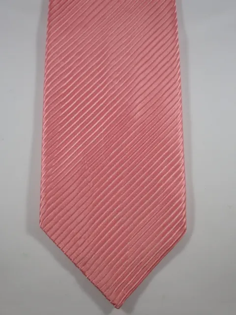 David Donahue Pink Stripes 100% Silk Neck Tie