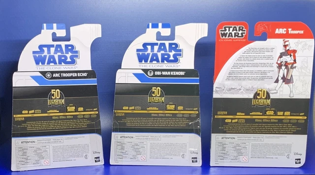 6 Inch Black Series 3 Figures Clones Wars : Echo + Obi-Wan Kenobi + Arc Trooper 2