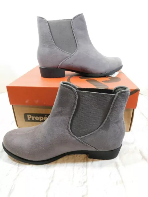 Propet Women's Scout Pull On Ankle Bootie sz 9 D (W) Grey Velour