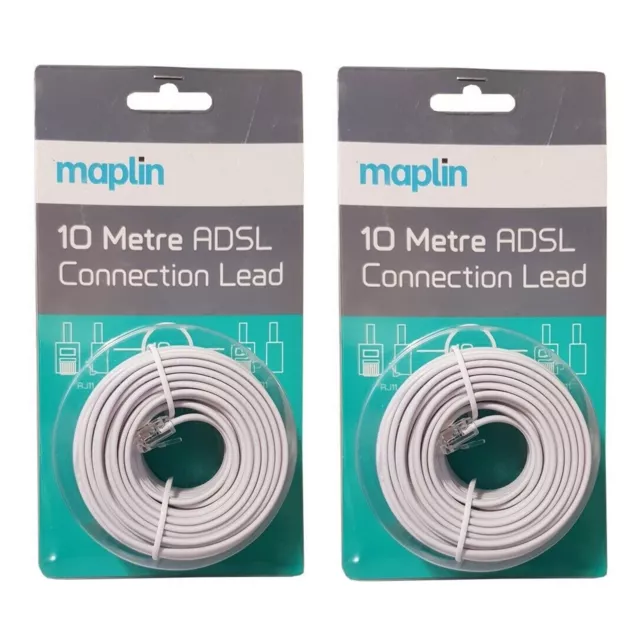 Maplin RJ11 to RJ45 ADSL Telephone Cable - Black, 3m, Cables, Maplin