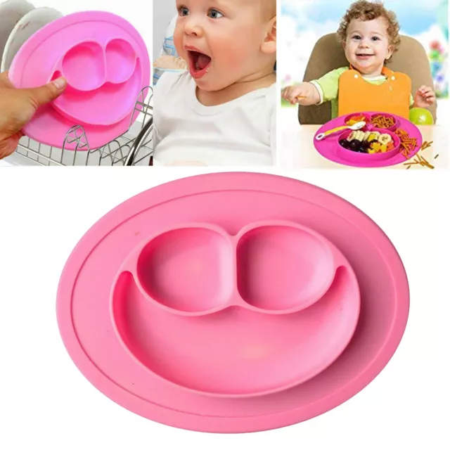 Baby Feeding Silicone Bowl Snack Mat,Suction Plate 27cm Placemat Kids Food Tray