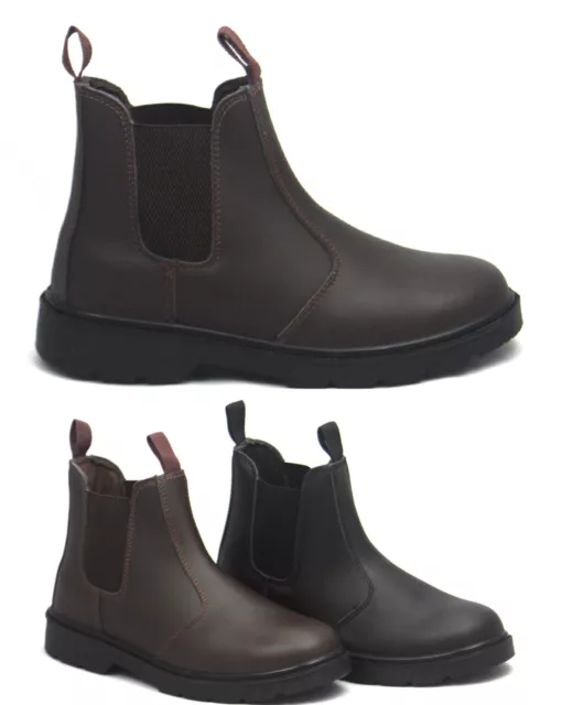 Mens Blackrock Dealer Boots Chelsea Leather Safety Work Steel Toe Cap Shoes Sz 3