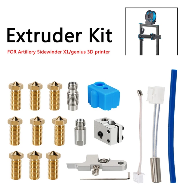 Silicone Sleeve Kit For Artillery Sidewinder X1 & Genius 3D Printer Nozzle Hotend