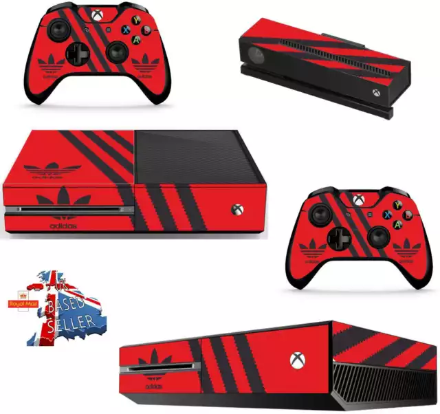 Adidas Red & Black Xbox One Protective Skin Decal Vinyl Sticker Wrap