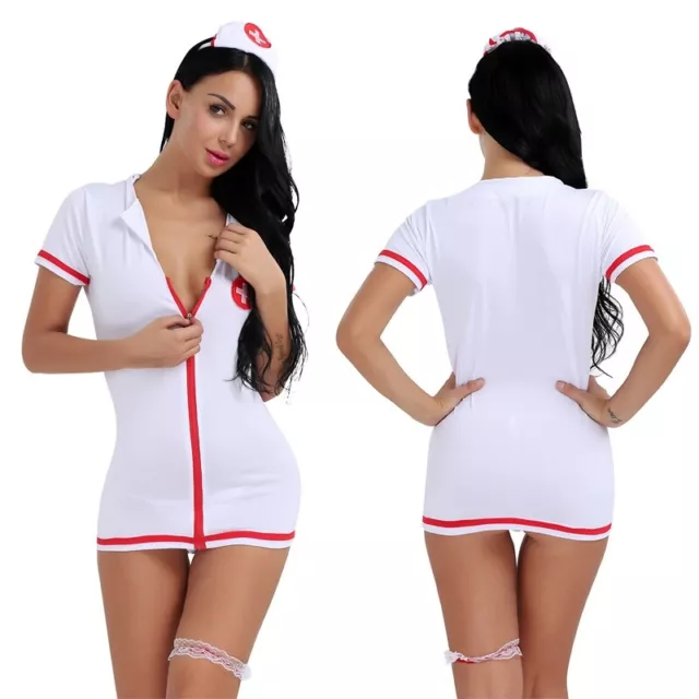 Women Lingerie Nurse Uniform Costume Cosplay Outfits Fancy Dress Nightwear