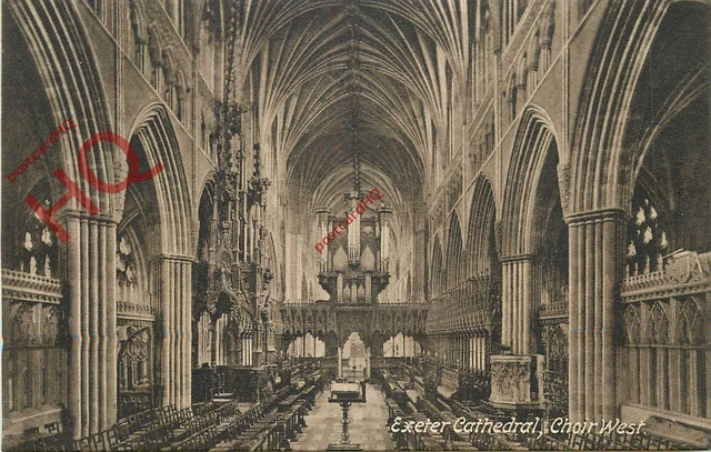 Picture Postcard> Exeter Cathedral, Choir West [Frith's]