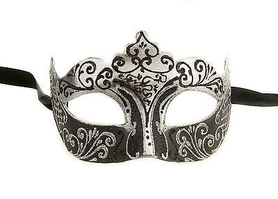 Mask from Venice Colombine Silver And Black Authentic Carnival Venetian 255