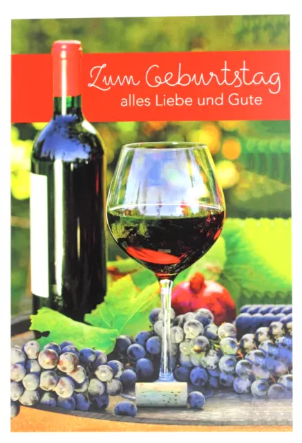 GEBURTSTAGSKARTE WEIN ROTWEIN Motiv Karte Geburtstag Glückwunschkarte