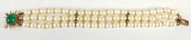 Bracelet Pour Dames. Perles, Or, Zirconies Et Émeraudes (?) Espagne. Vers 1950