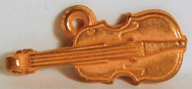 Vintage Violin Viola Cello Gumball Charm Copper Clad Music Instrument