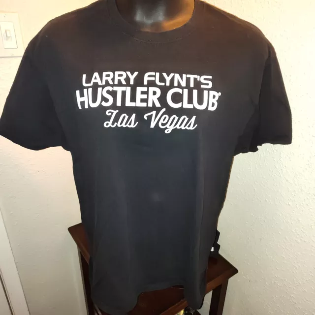 Larry Flynts Hustler Club Las Vegas Mens T Shirt Size XL Black Short Sleeves