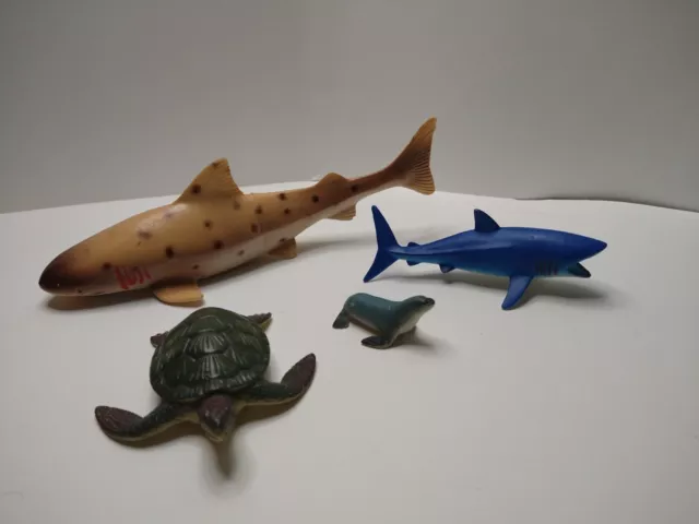 Vintage Plastic Toy Animal Figures Marked S. H.  Animals SH Figure Lot